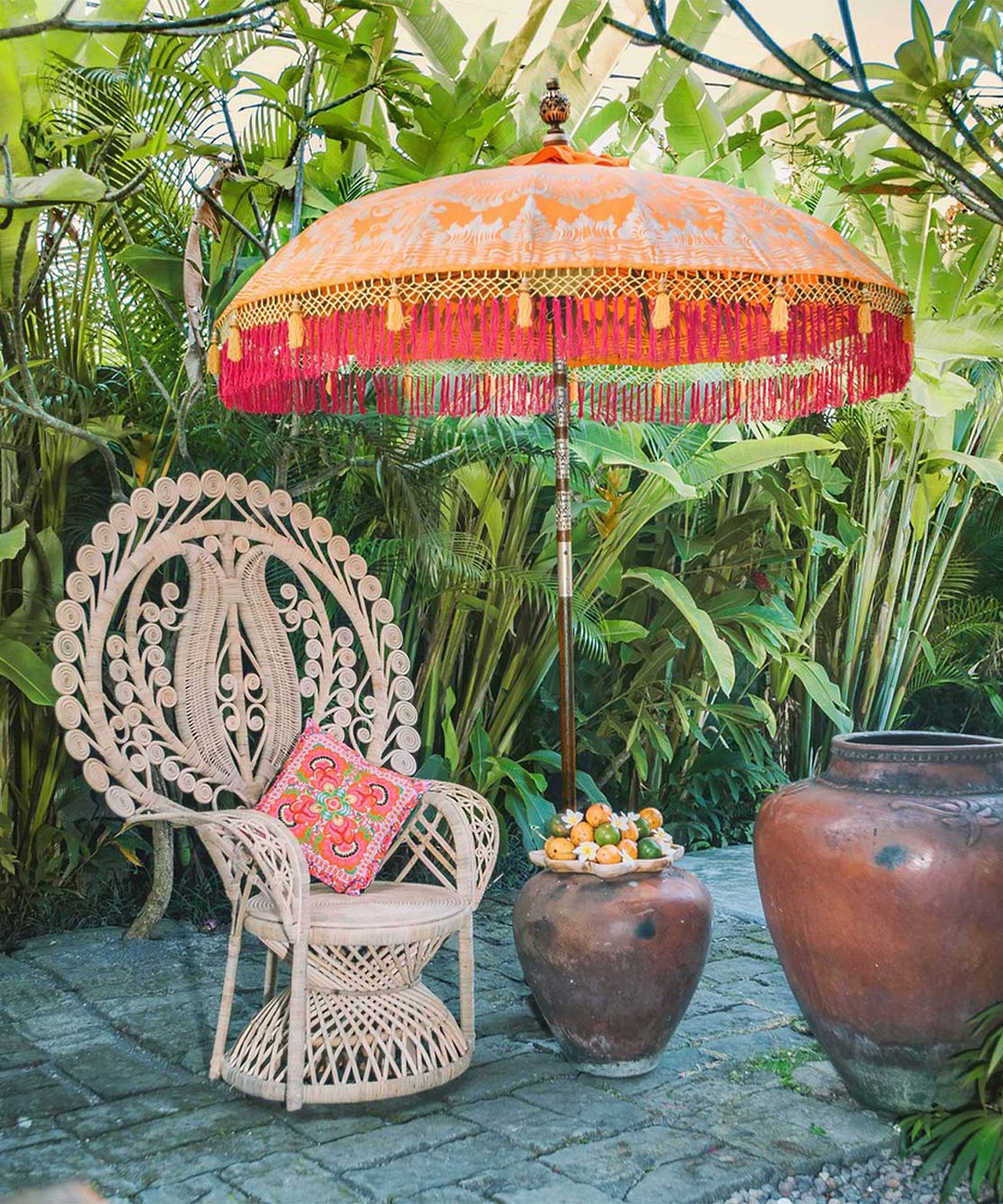 East London Parasol Company Ltd - Etta Round Bamboo Parasol- last one left