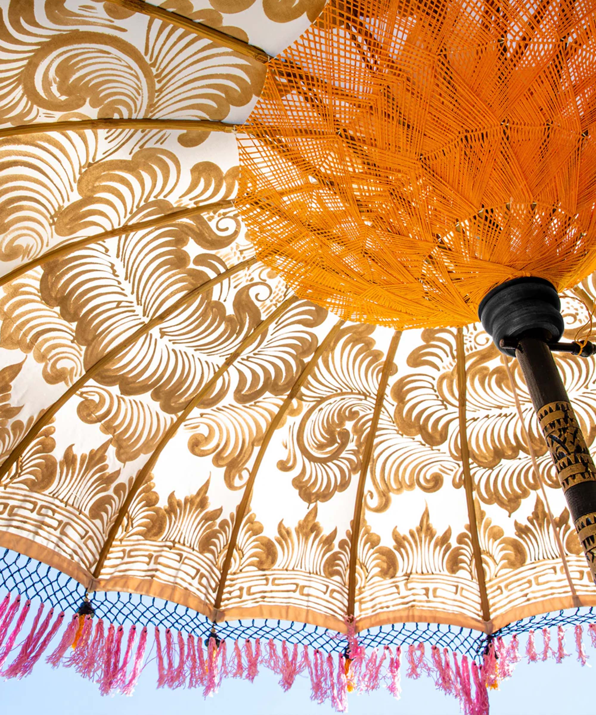 East London Parasol Company Ltd - Helena Round Bamboo Parasol (Only 3 left)