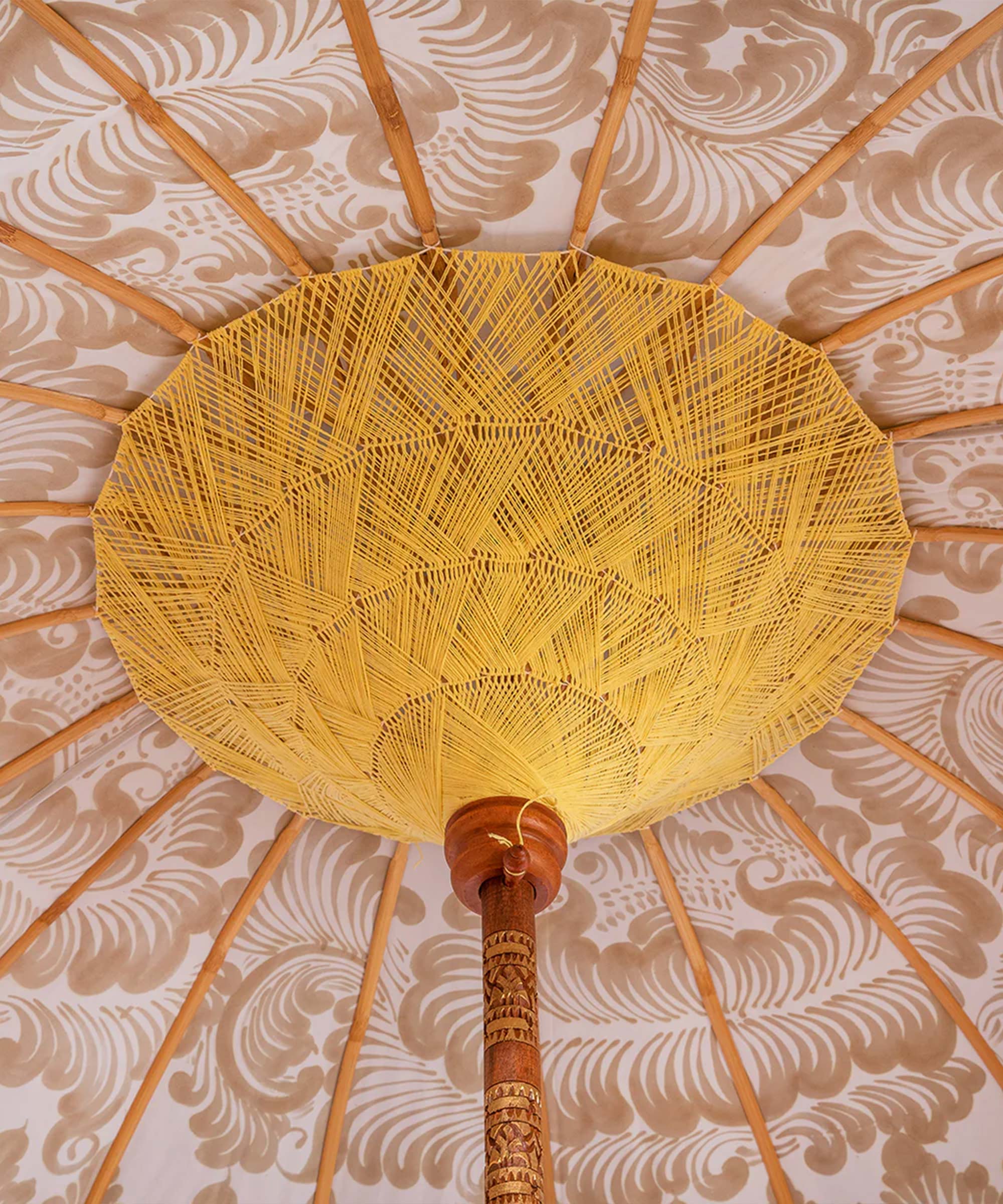 East London Parasol Company Ltd - Hugo Round Bamboo Parasol- reduced