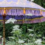 Bamboo Balinese garden parasol - Sallie Purple Garden Umbrella - Handmade Bohemian Parasol