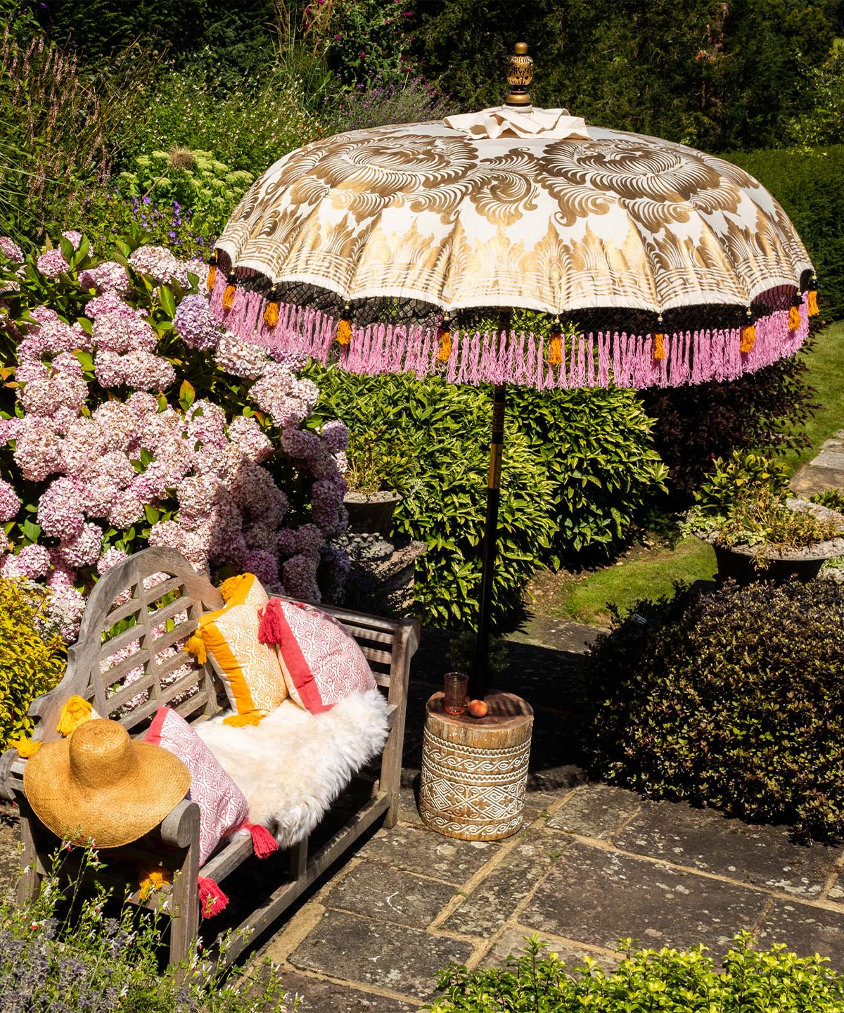 East London Parasol Company Ltd - Helena Round Bamboo Parasol (Only 3 left)