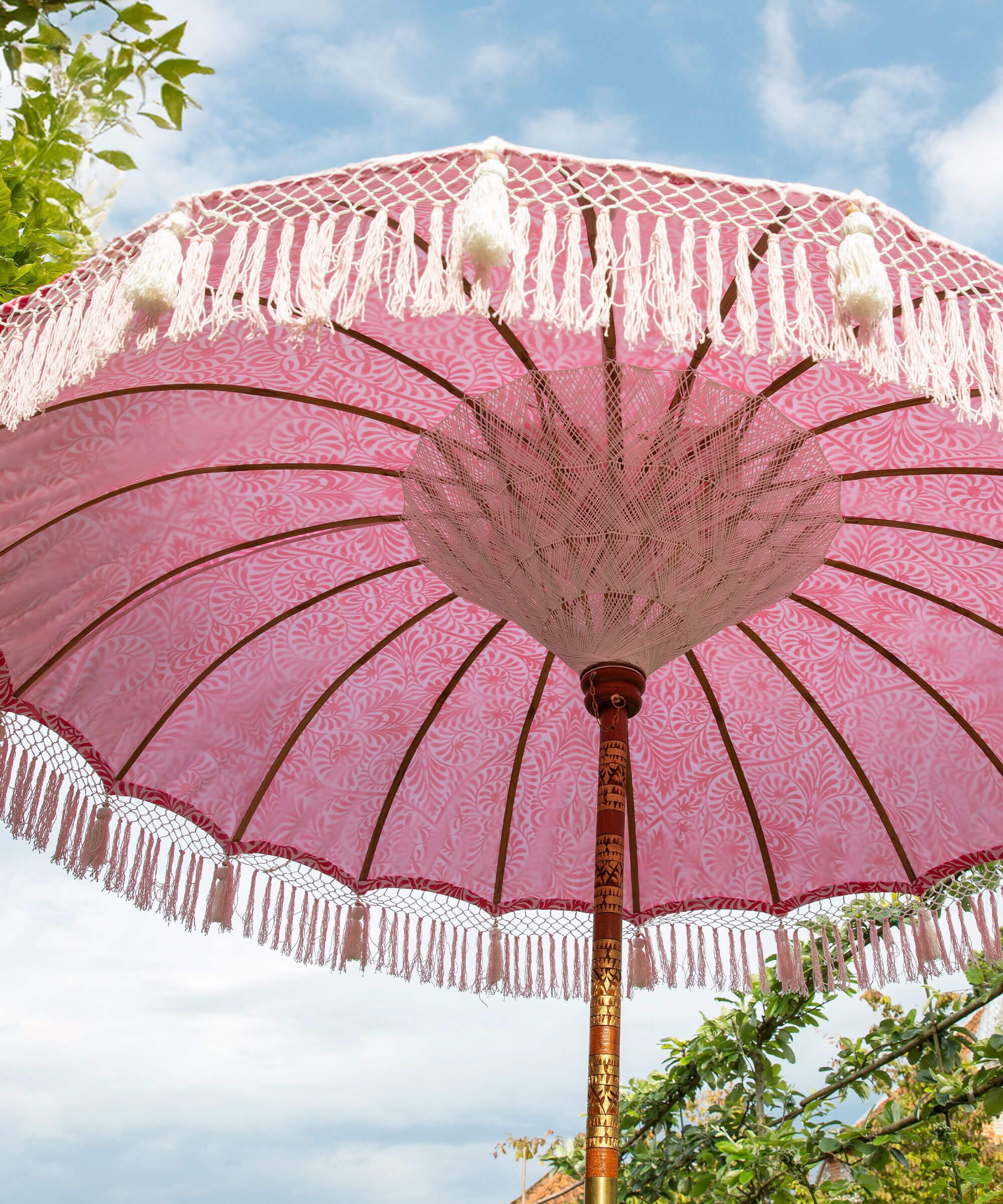 East London Parasol Company Ltd - Lexham Rose Round Bamboo Parasol