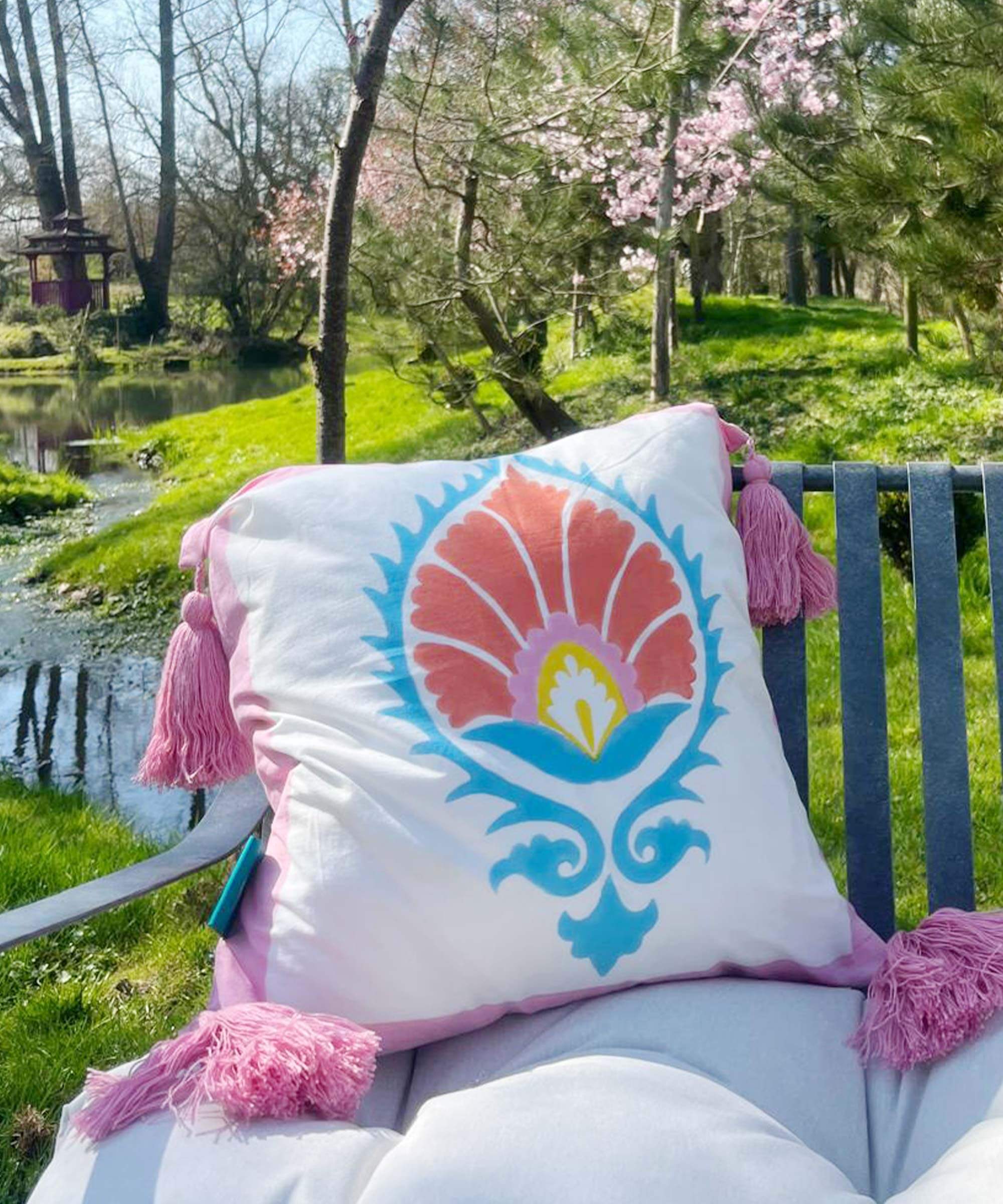 East London Parasol Company Ltd - Rose Suzani Cushion