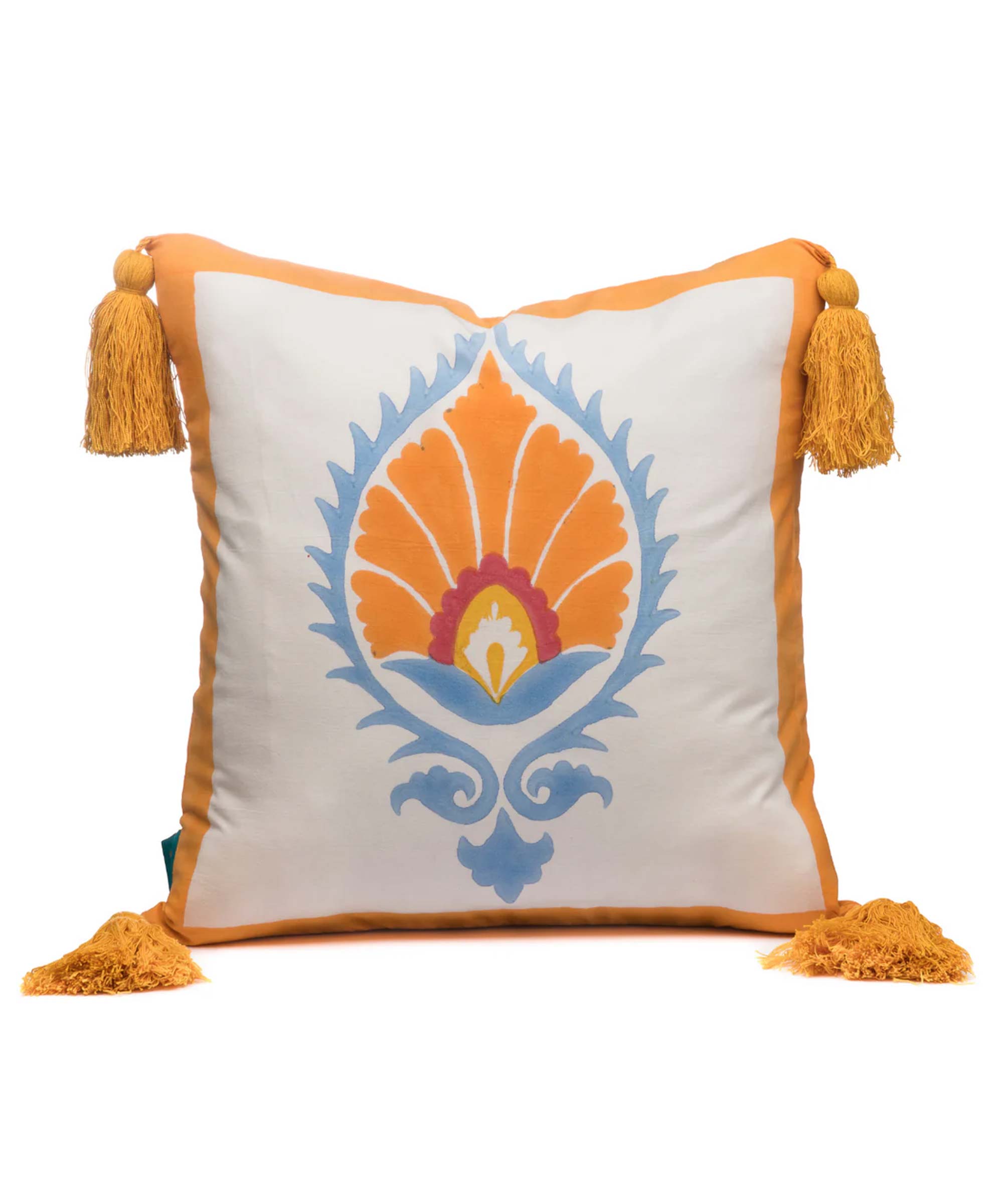 East London Parasol Company Ltd - Tangerine Suzani Cushion