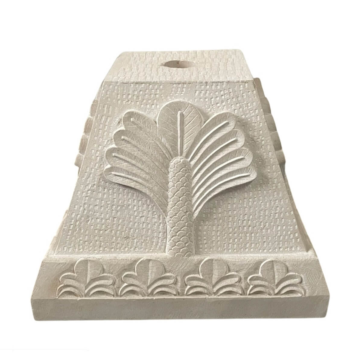 Assyrian Base for Octagonal Parasols Hand carved stone garden base