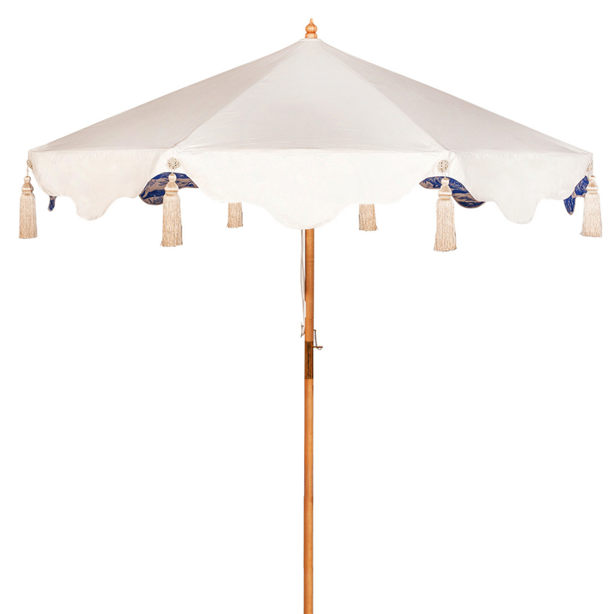 Willow 2 Octagonal Parasol, handmade blue and white garden furniture
