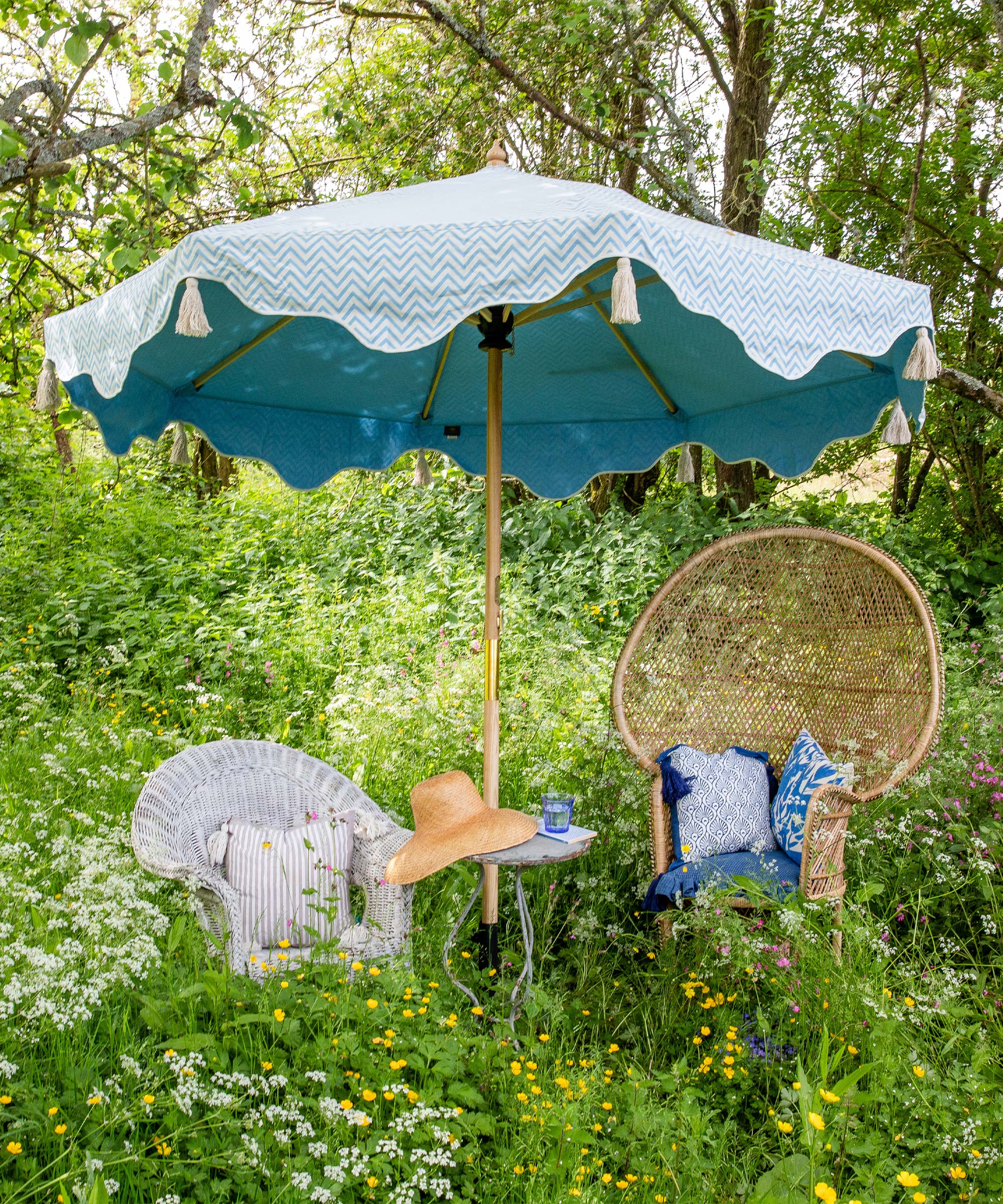 Blue Aretha Octagonal Parasol