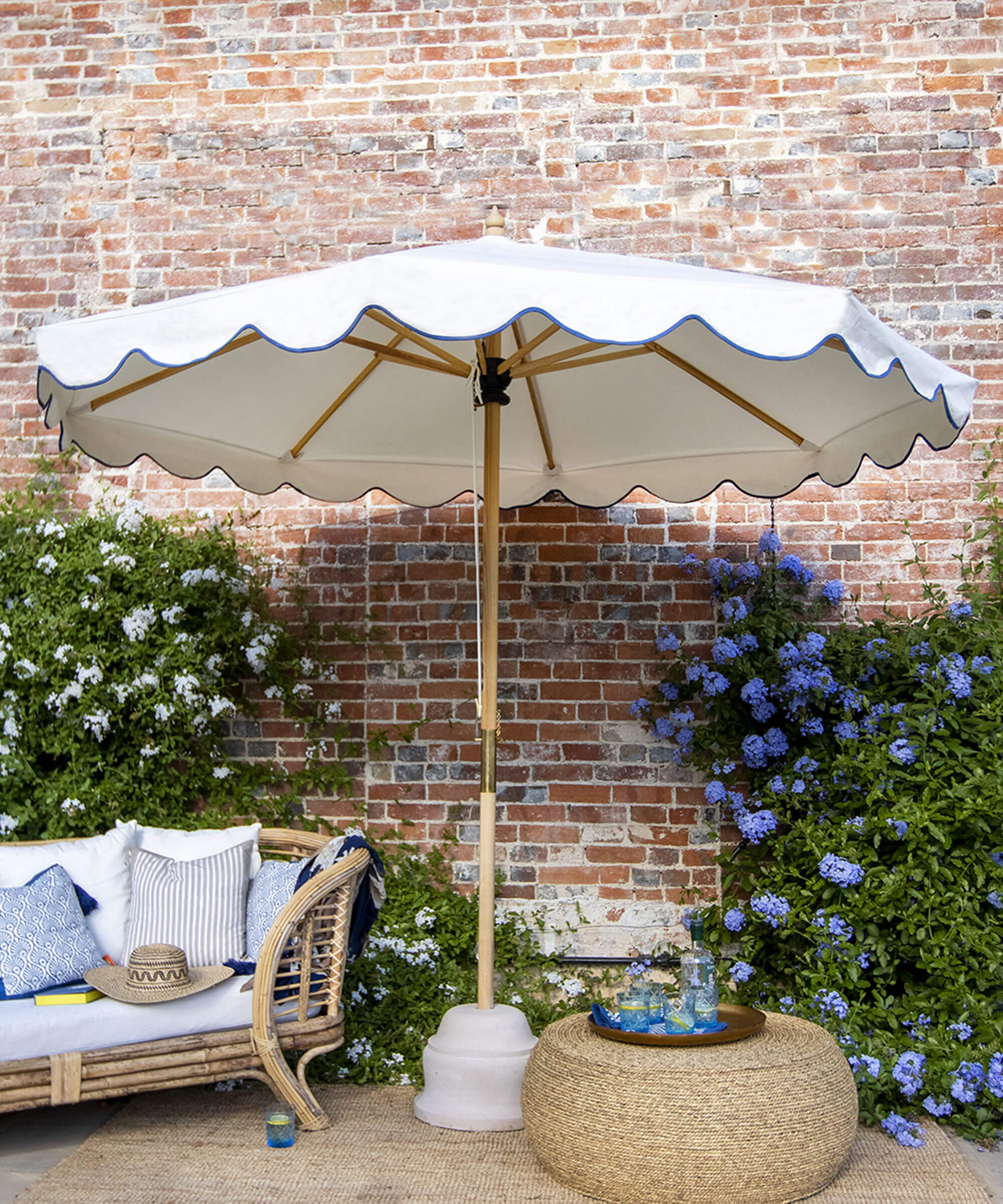 Blue Holly Octagonal Parasol
