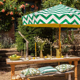 Stylish zig zag garden umbrella - Edmund Green striped parasol