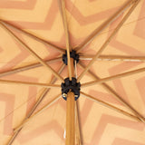 Stylish zig zag garden umbrella - Edmund raspberry striped parasol