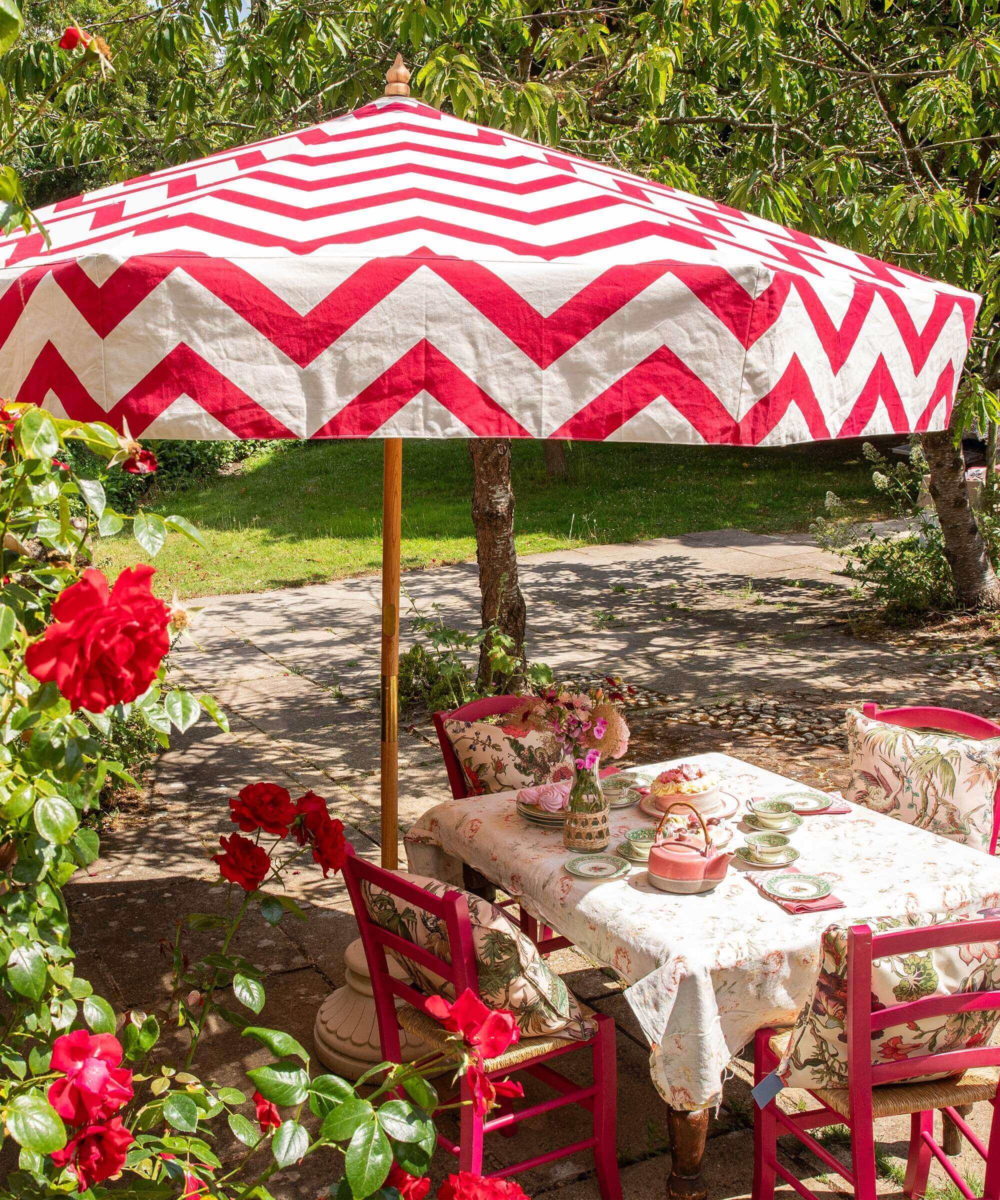 Edmund Raspberry Octagonal Parasol