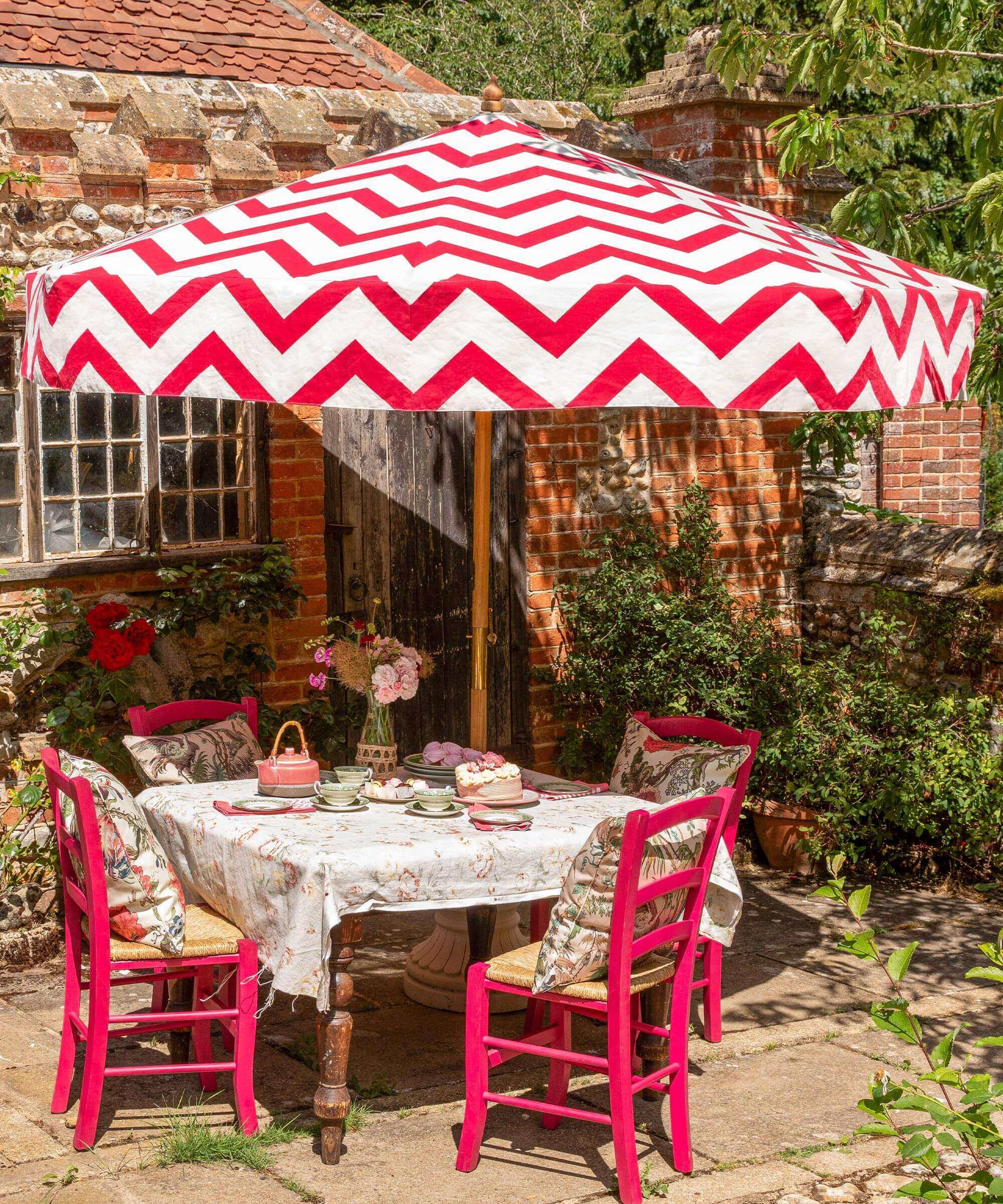 Edmund Raspberry Octagonal Parasol