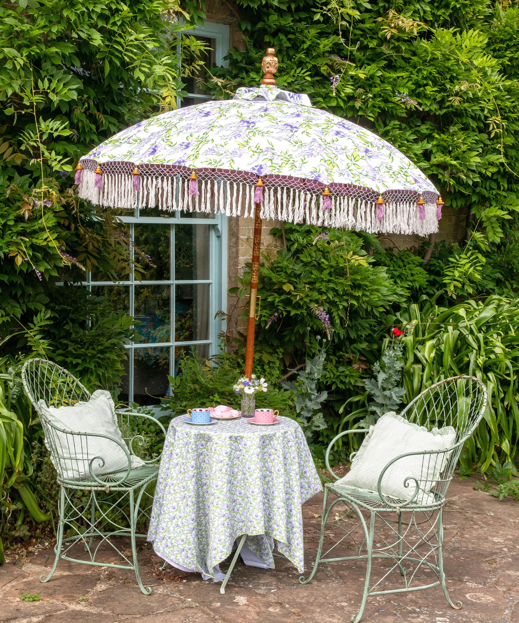 Flora Round Bamboo Parasol