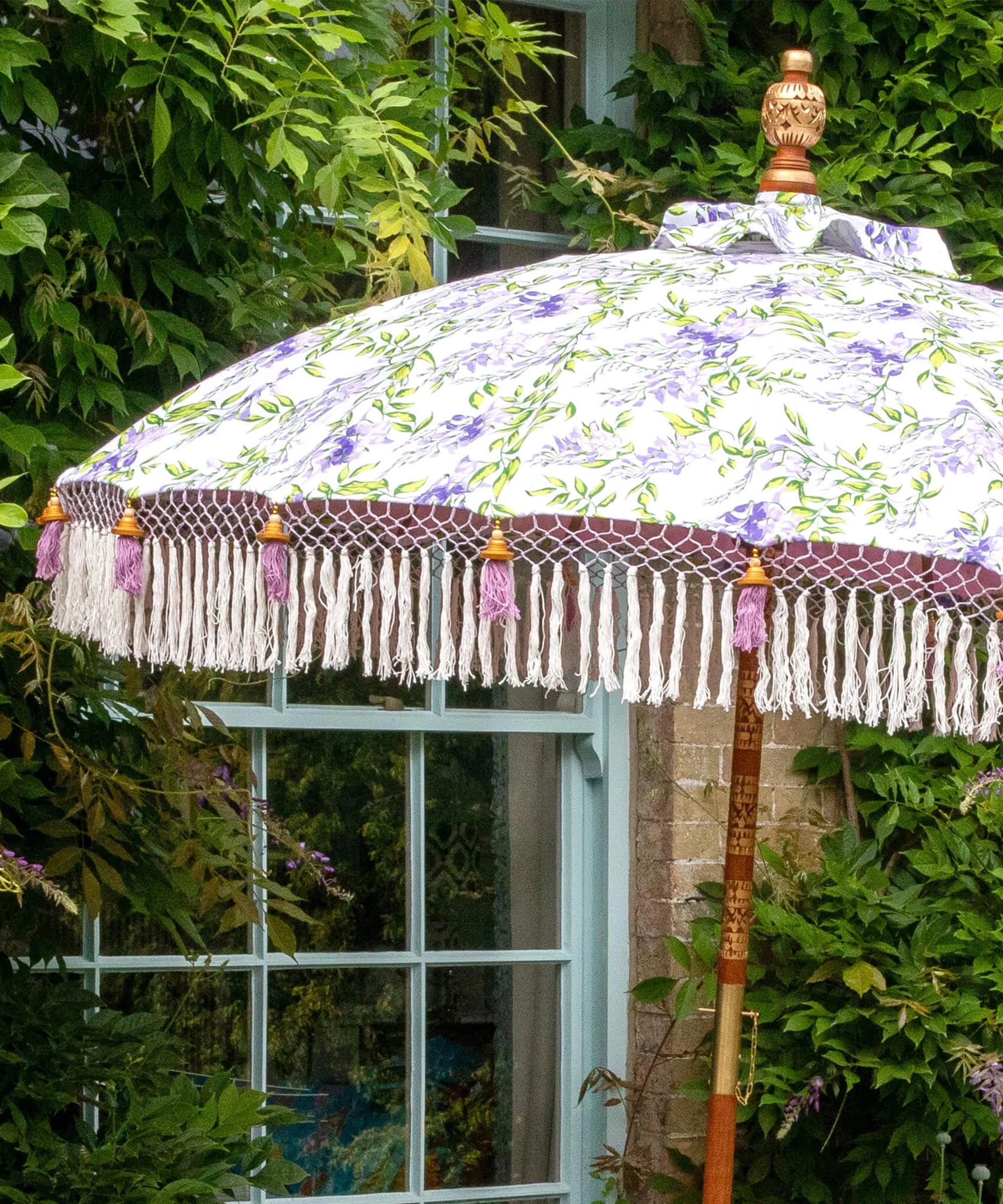 Flora Round Bamboo Parasol