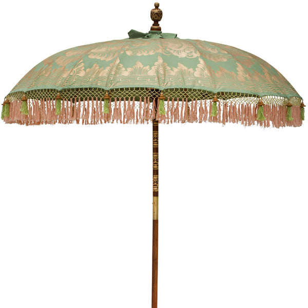 Bamboo Balinese garden parasol - Noa Green Garden Umbrella - Handmade Parasol