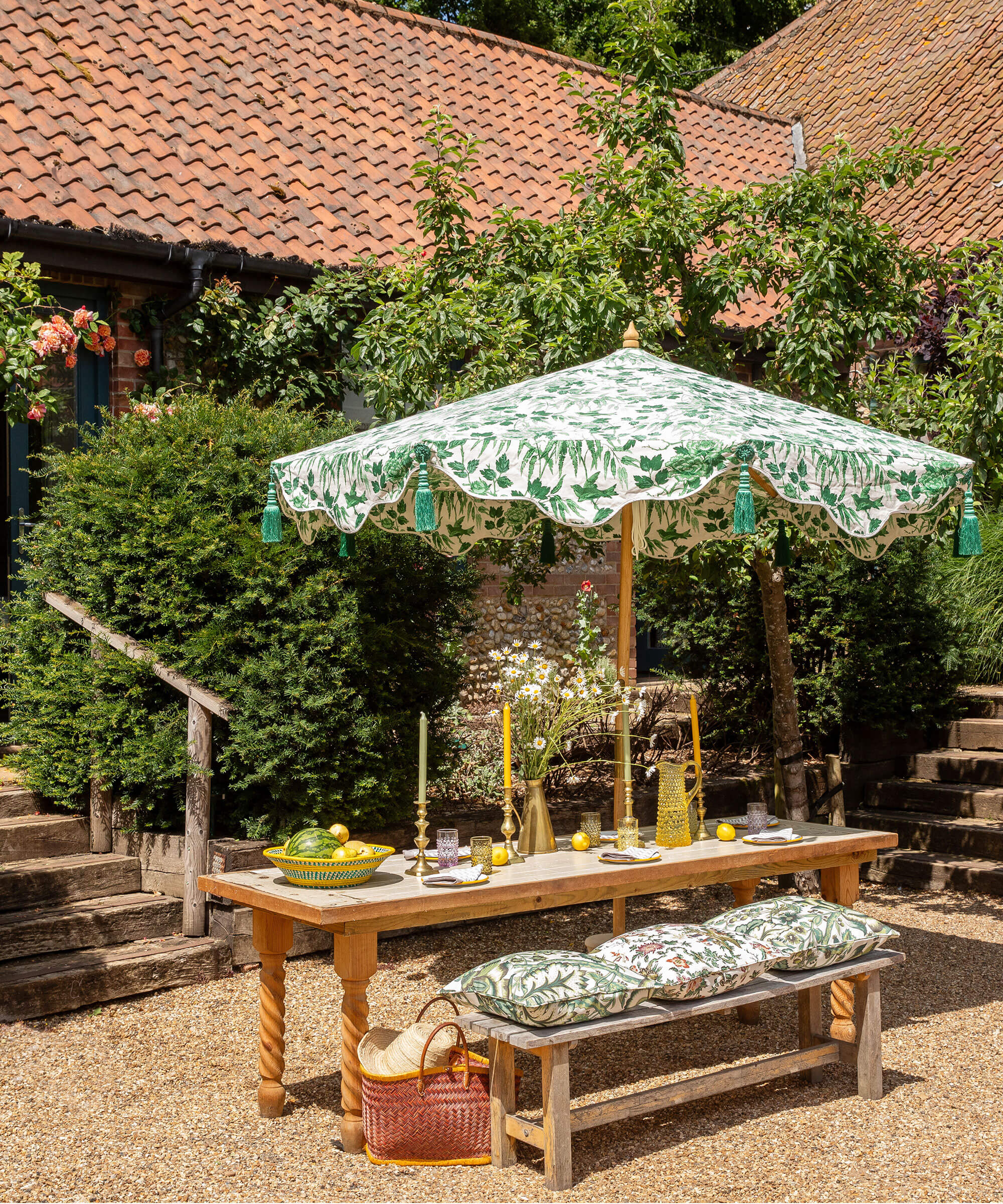 Peony Jade Octagonal Parasol - ELPC x Warner House