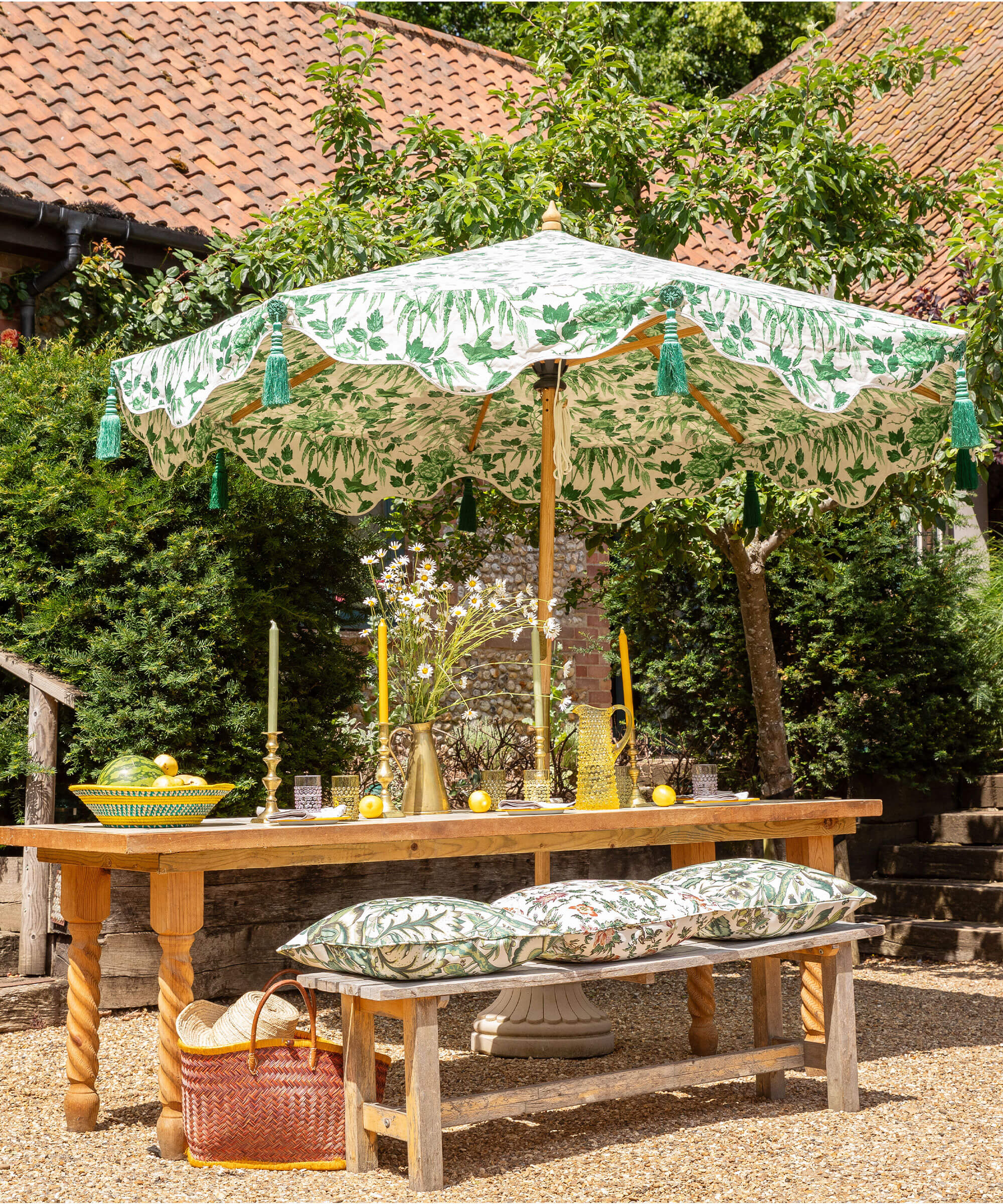 Peony Jade Octagonal Parasol - ELPC x Warner House