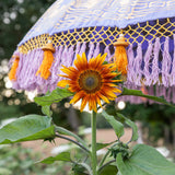 Bamboo Balinese garden parasol - Sallie Purple Garden Umbrella - Handmade Bohemian Parasol