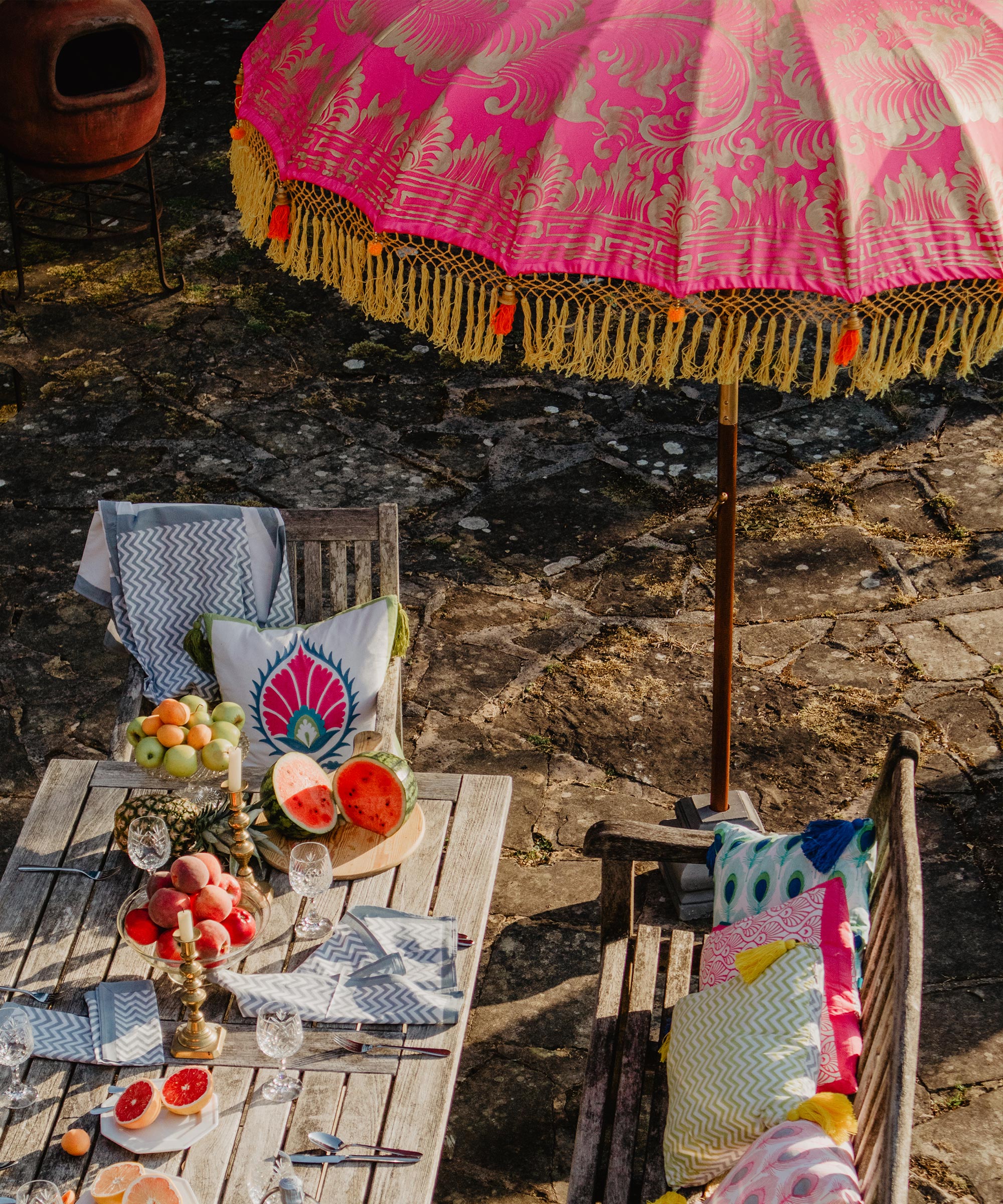 Whitney Round Bamboo Parasol