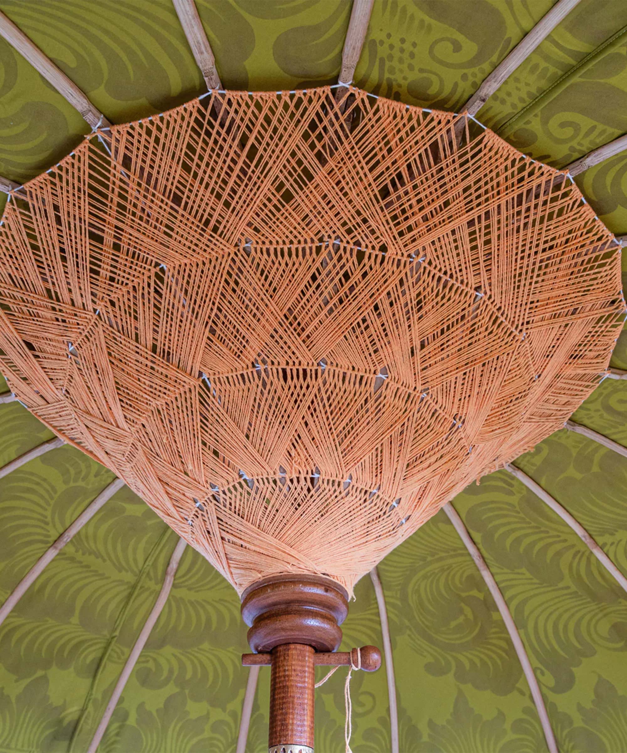 Wolfie Round Bamboo Parasol