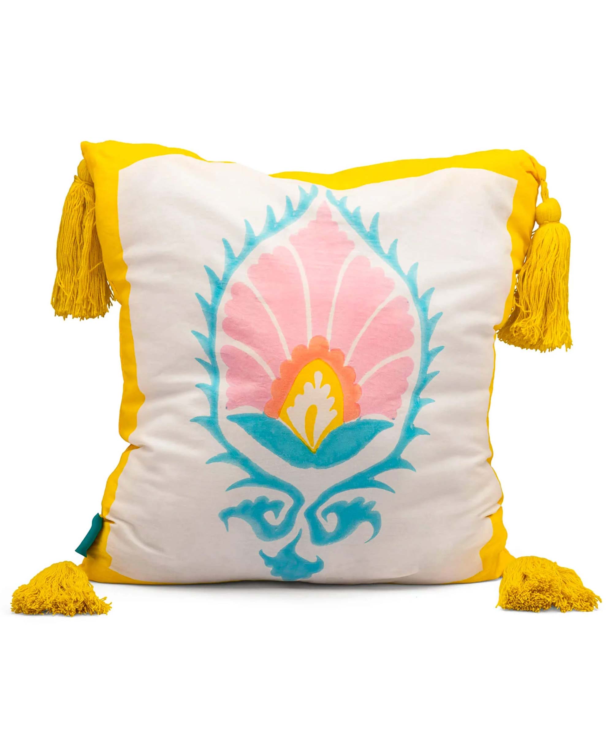 Yellow Suzani Cushion