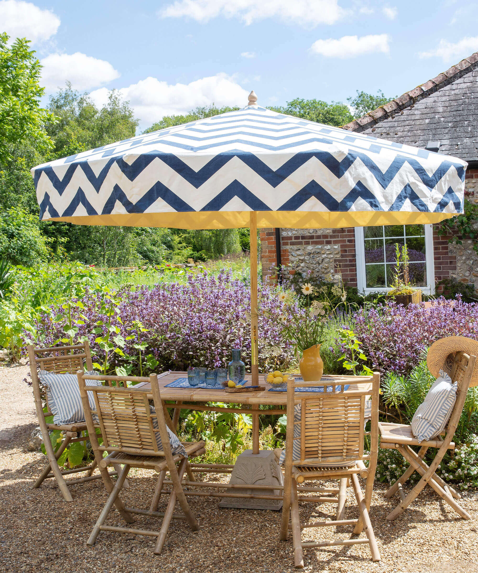 Edmund Indigo Octagonal Parasol