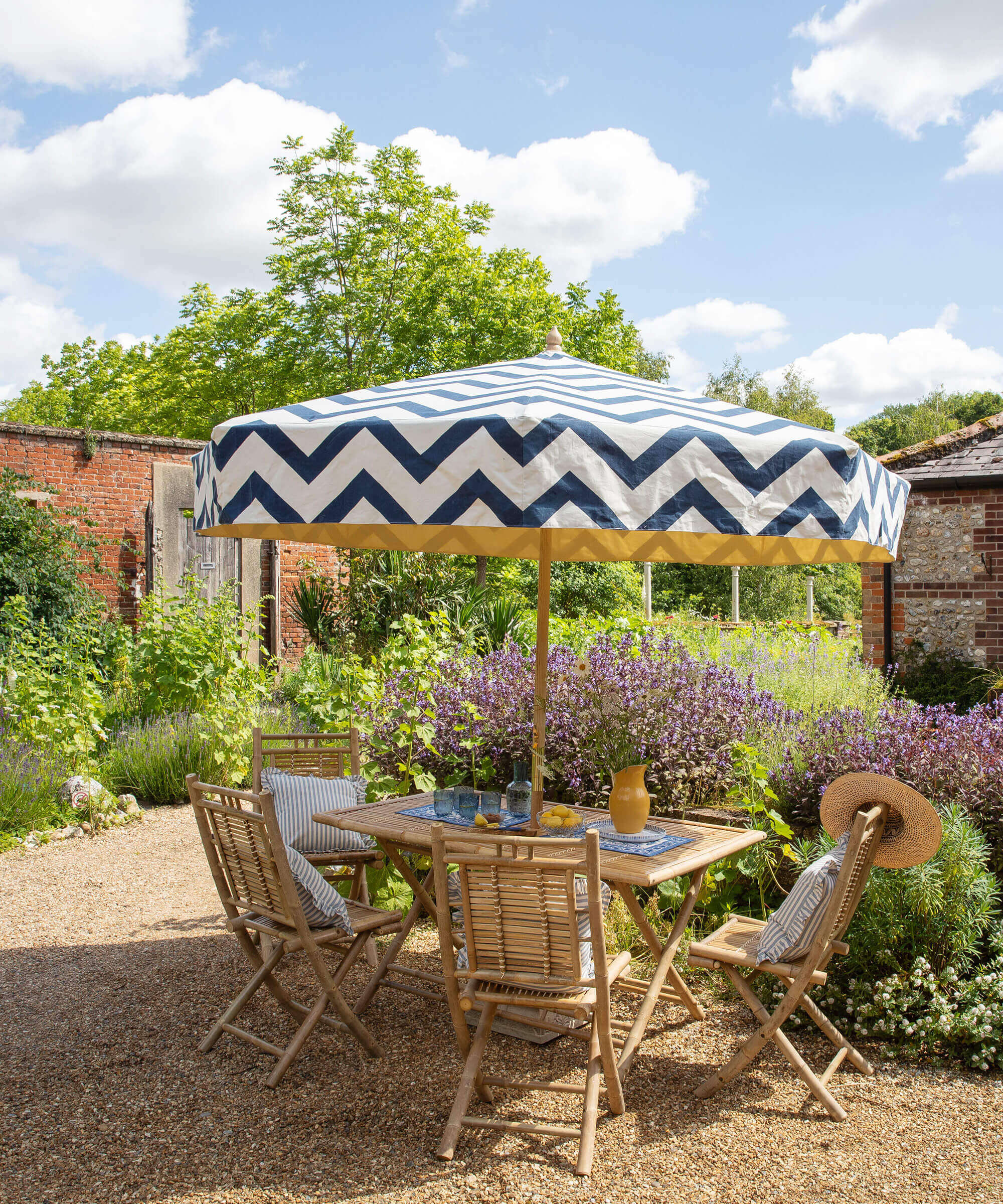 Edmund Indigo Octagonal Parasol