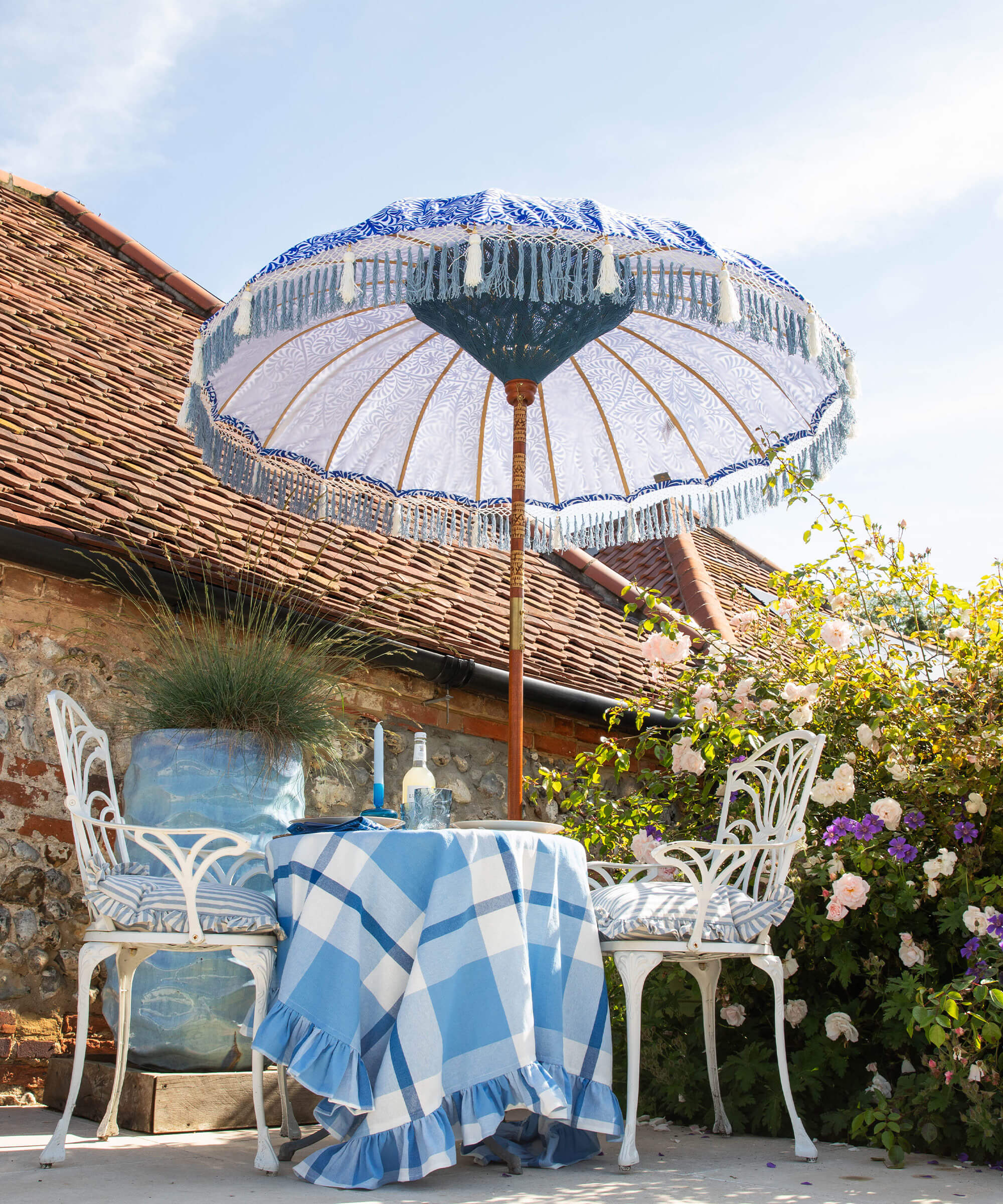 Lexham Lapis Round Bamboo Parasol