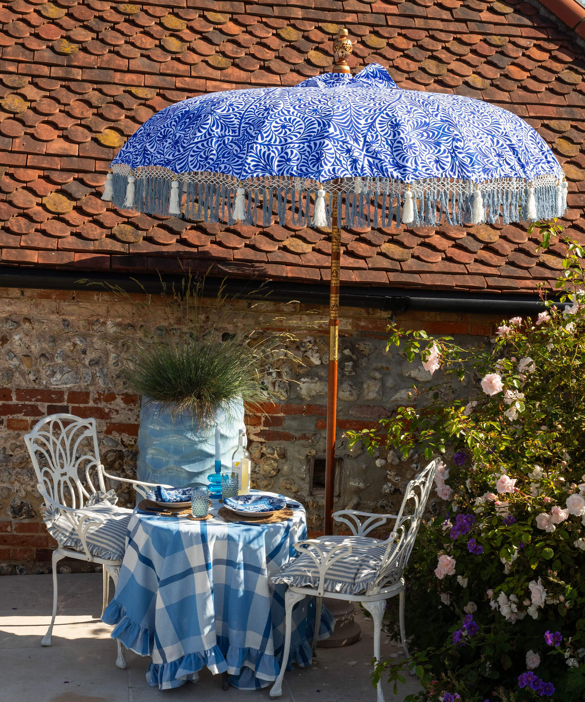 Lexham Lapis Round Bamboo Parasol