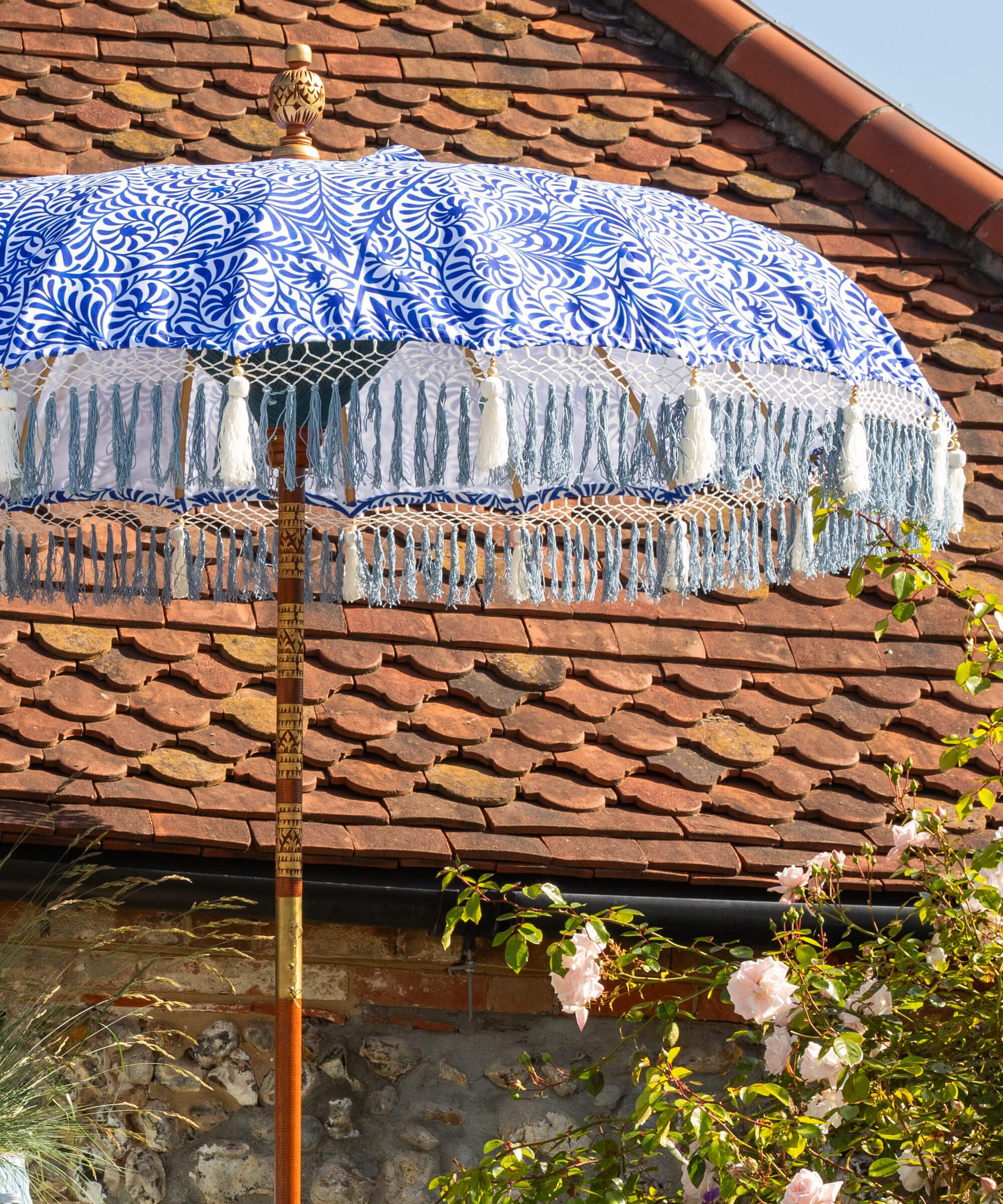 Lexham Lapis Round Bamboo Parasol