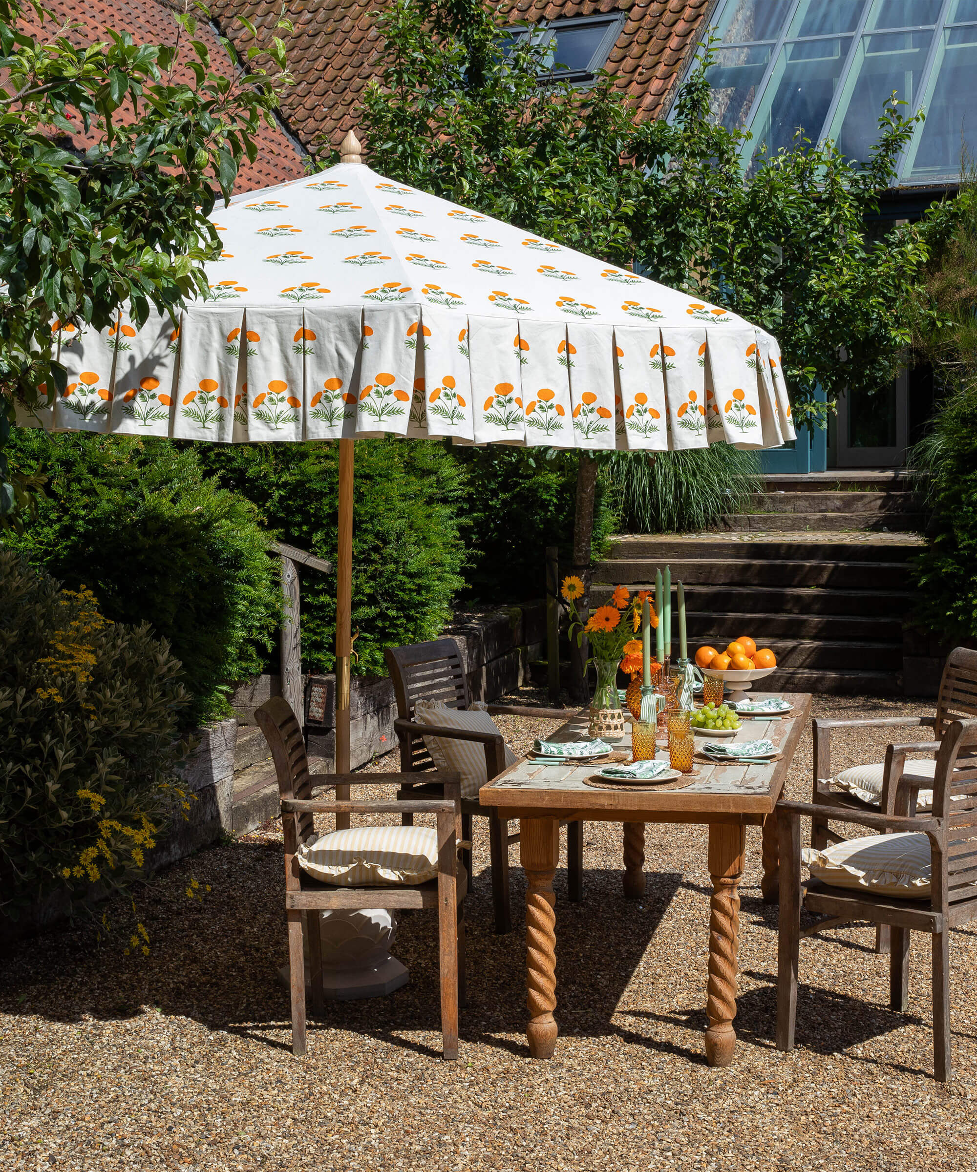 Marigold Pleat Octagonal Parasol