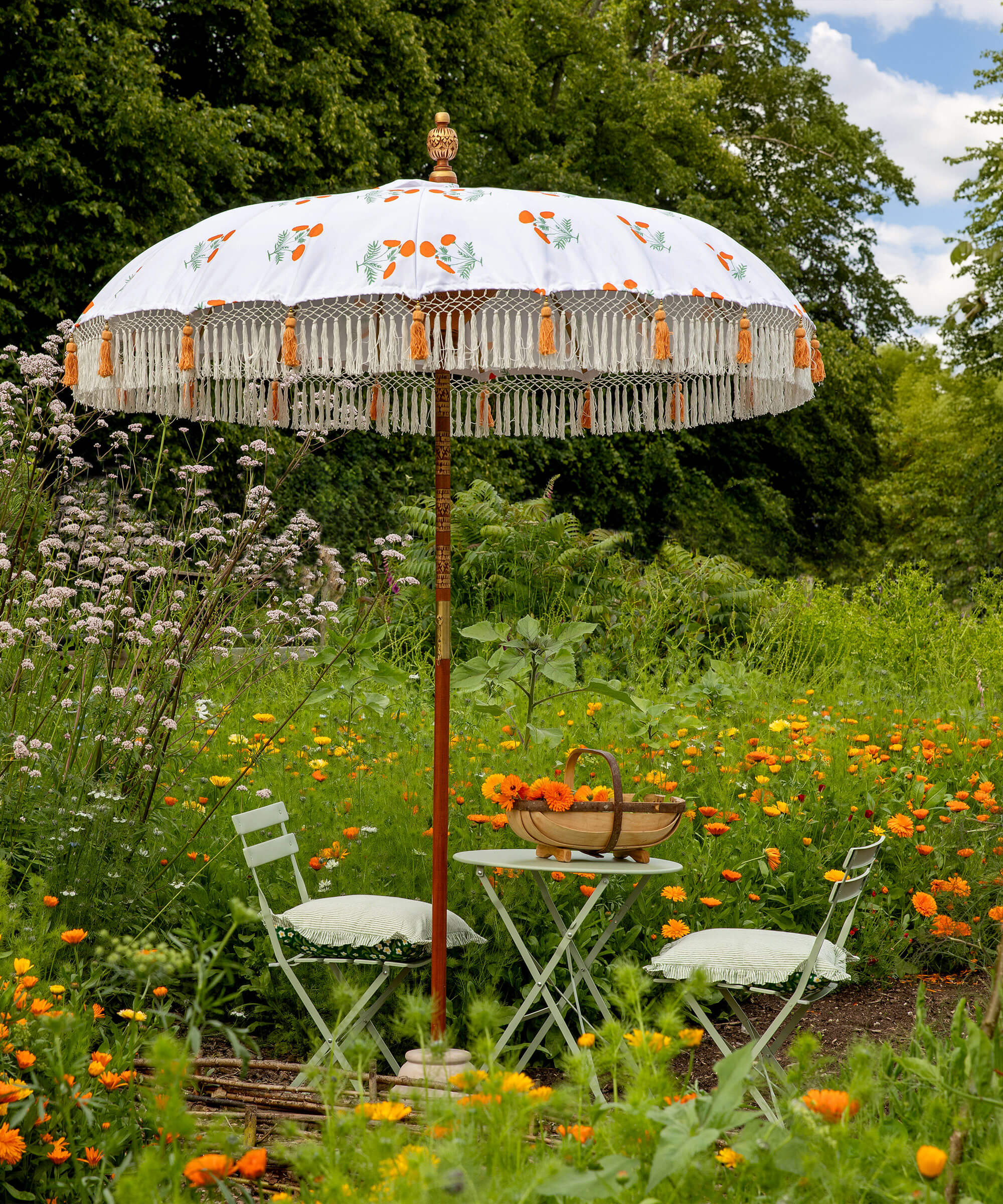 Marigold Round Bamboo Parasol