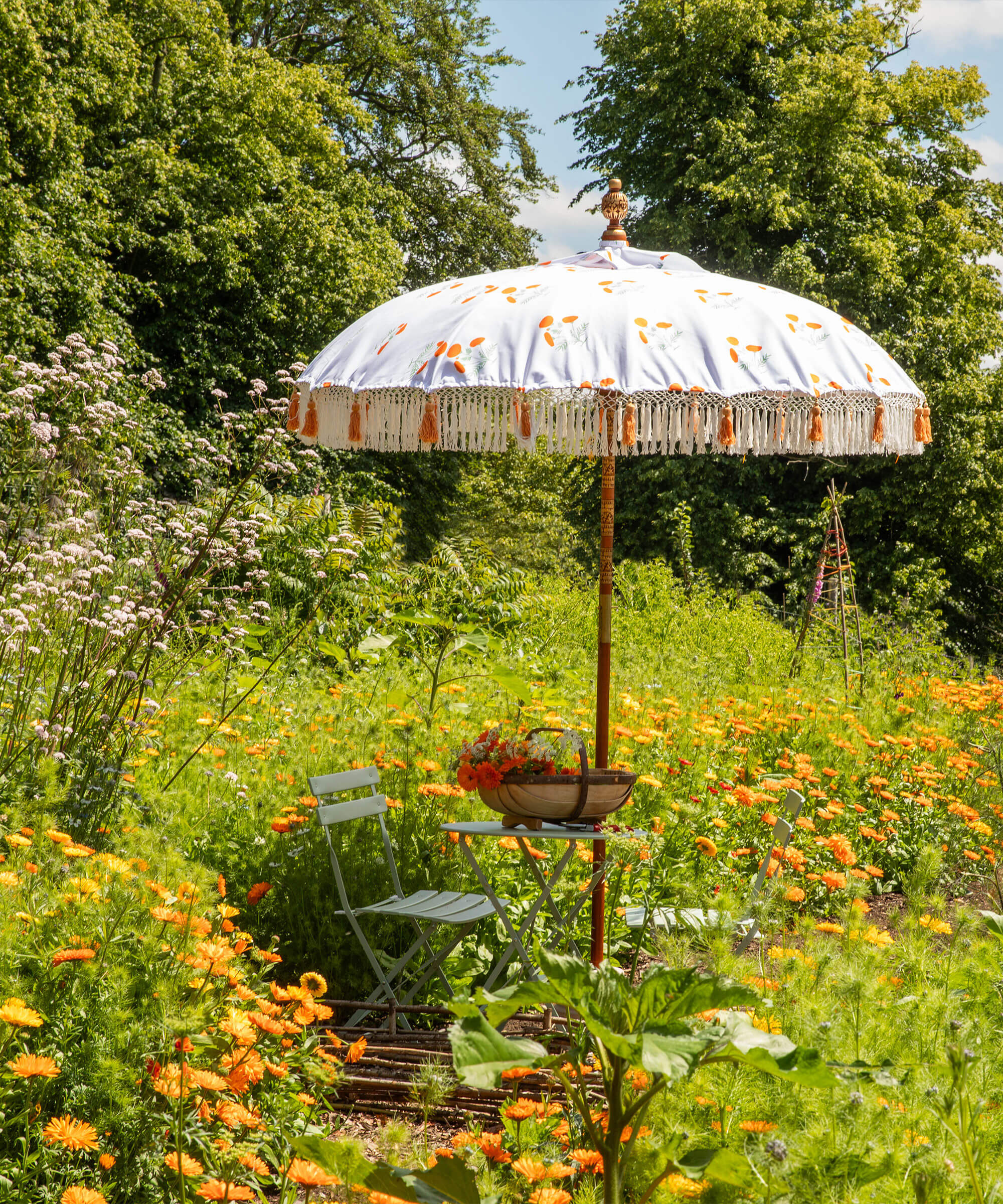 Marigold Round Bamboo Parasol