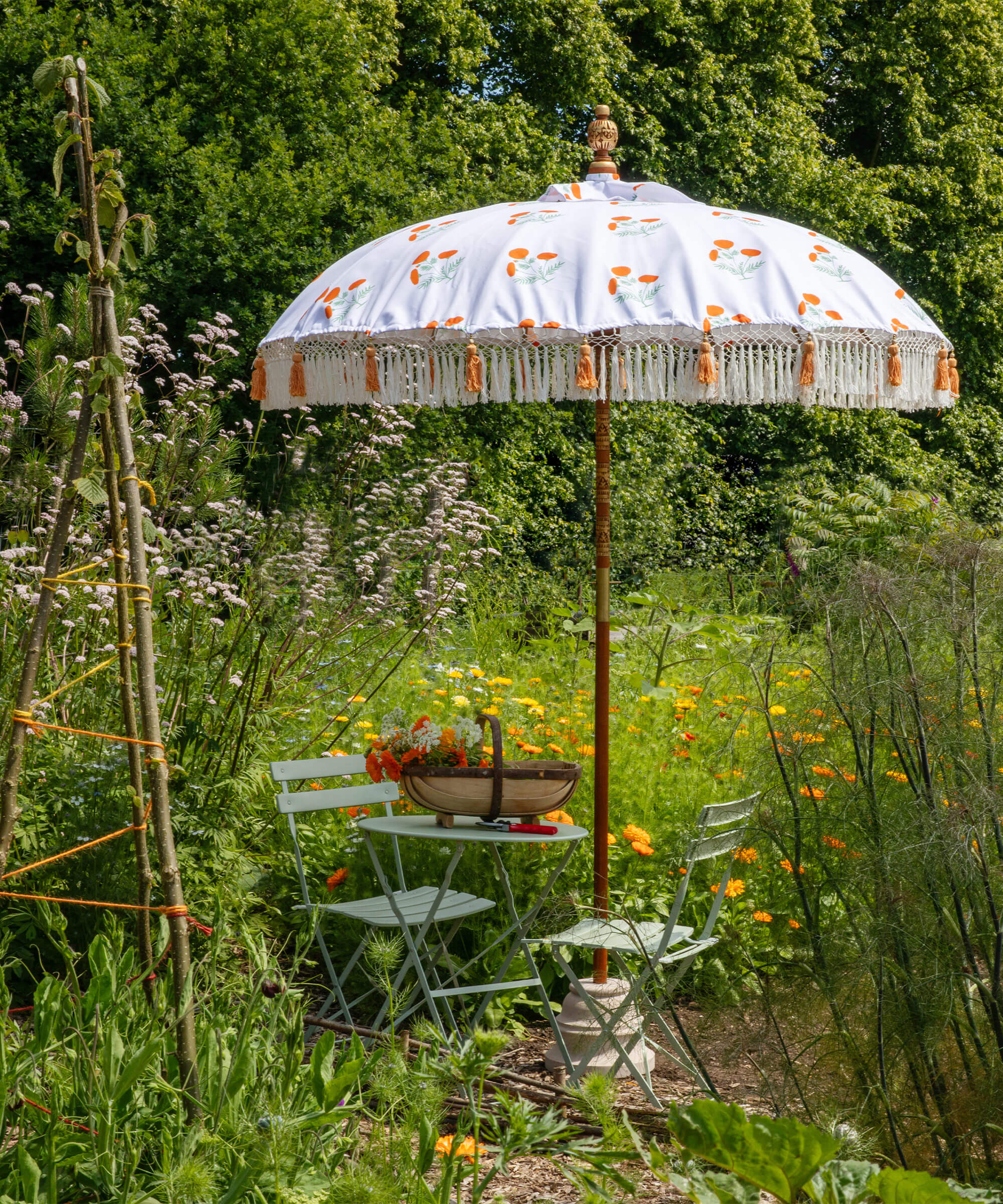 Marigold Round Bamboo Parasol