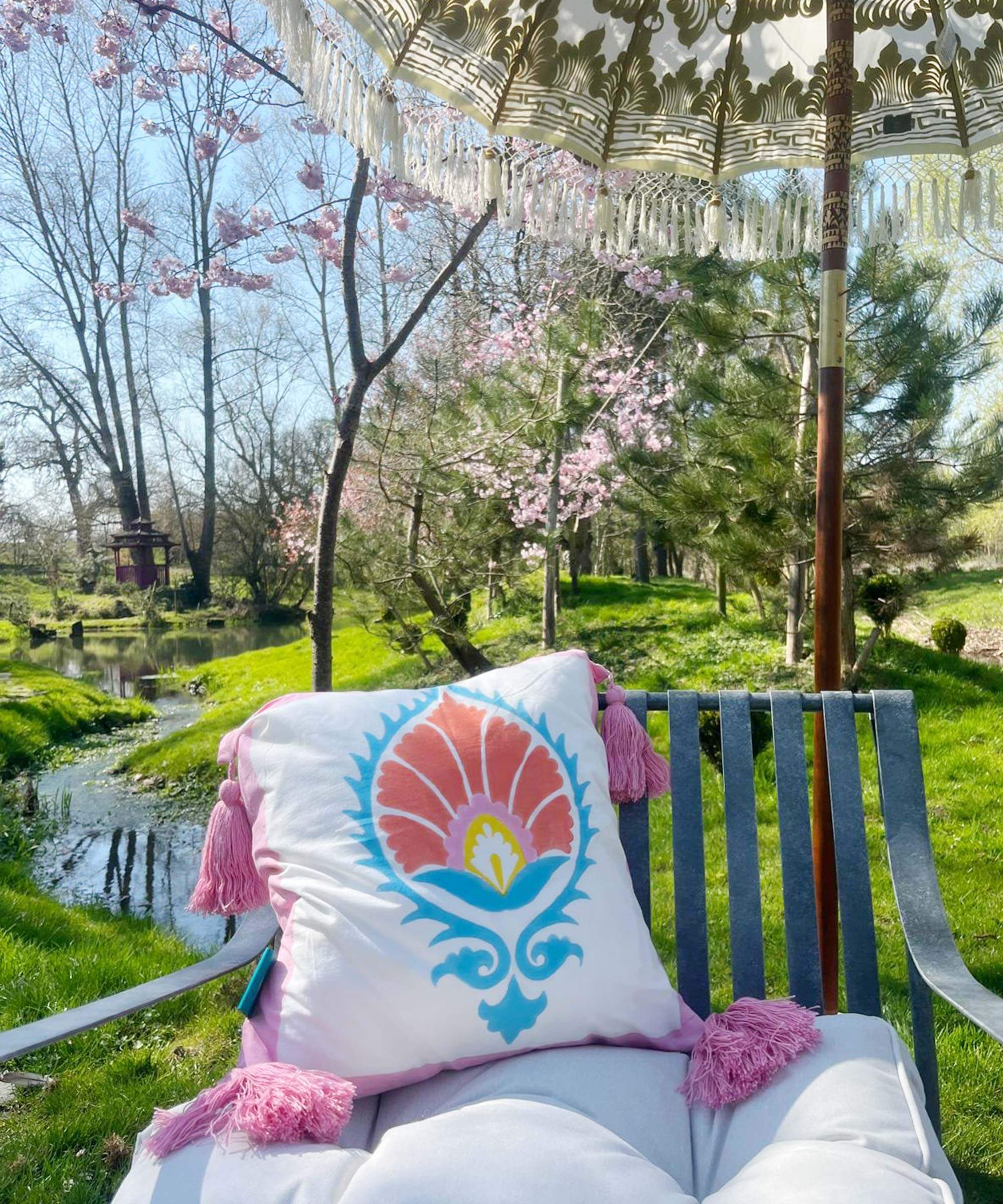 East London Parasol Company Ltd - Rose Suzani Cushion