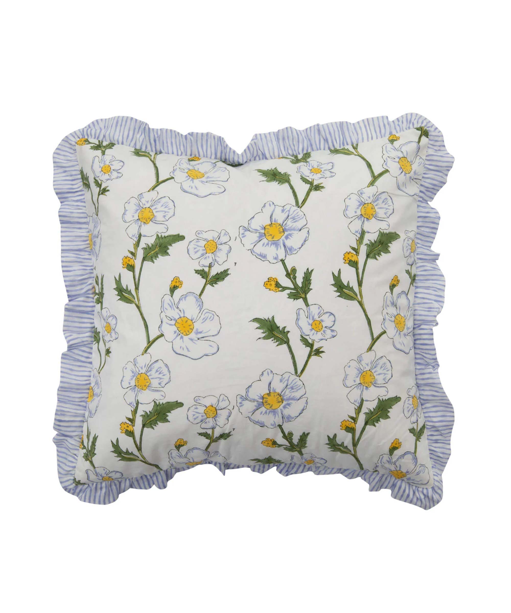 Lavender Poppy Frill Cushion