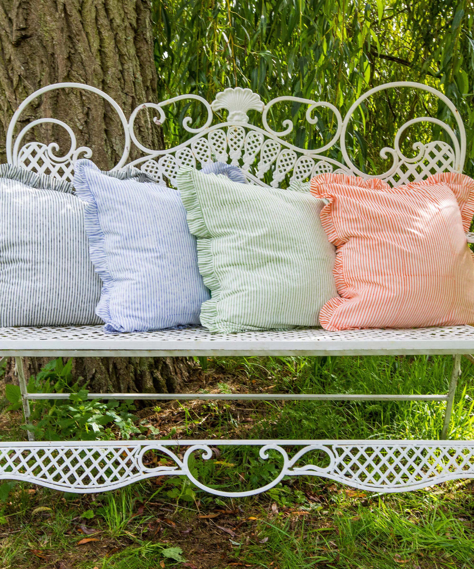 Lavender Poppy Frill Cushion