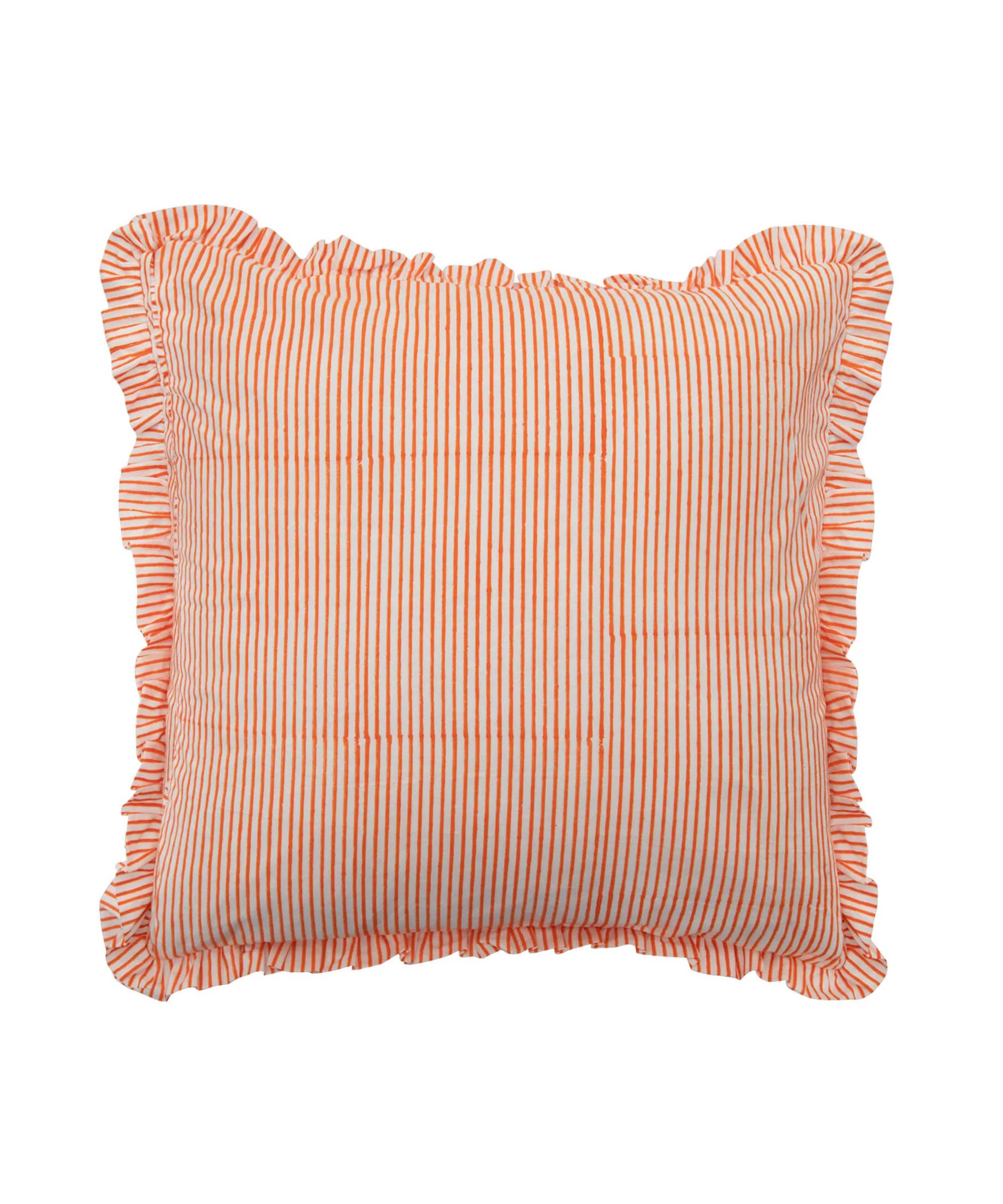 Pink Poppy Frill Cushion