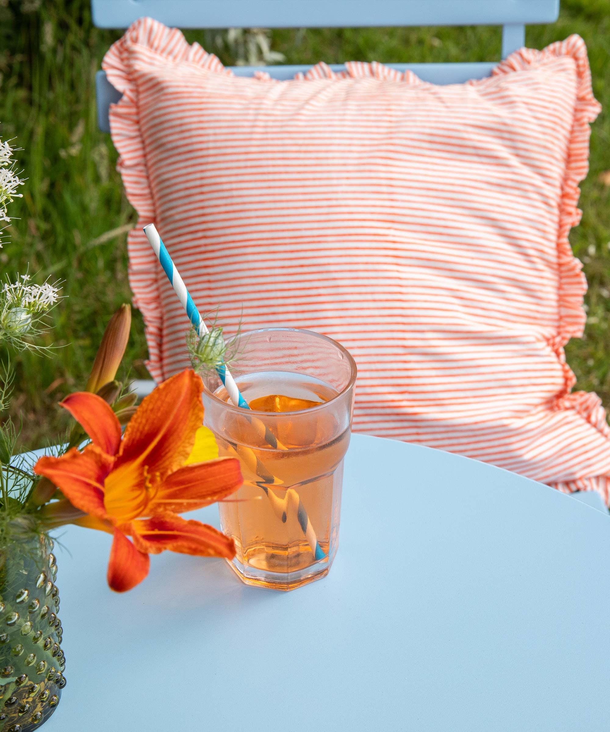 Pink Poppy Frill Cushion