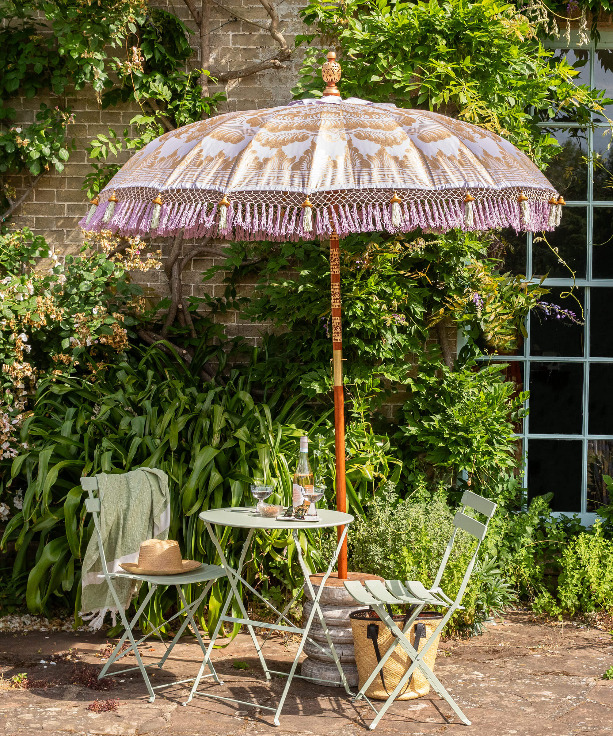 Viola Round Bamboo Parasol