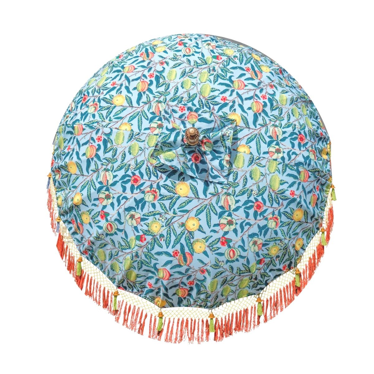 William Round Bamboo Parasol, handmade printed garden parasol East