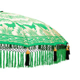  Emma Round Bamboo Garden Parasol- East London Parasol Company- Green and gold- wood