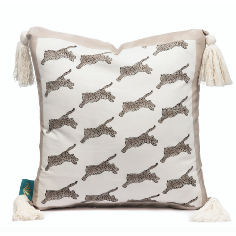 Leopard Cushion, handmade chic garden decor – East London Parasol 
