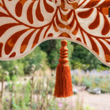 Lexham Terracotta Octagonal Garden Parasol- East London Parasol Company- terracotta printed- wood