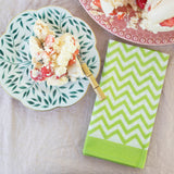 Lime Green zig zag napkins in a set of 6 that are perfect for alfresco dining this summer