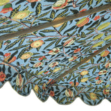BIg William Morris pattern garden umbrella or parasol with scallop edges by East London Parasol Co