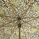 Big Bill II East London Parasol Company- 3m William Morris print luxury garden umbrella with scalloped edges. Perfect show stopping beautiful umbrella for an elegant garden or pool. Intricately printed and a gorgeous wooden frame, the ultimate in gorgeous garden decoration. The most beautiful summer accessory for a party, dining table, wedding and sunlounger.