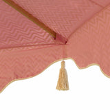 East London Parasol Company Big Green and pink Aretha Garden umbrella zig zag Orange and Yellow 3m wooden parasol with tassels