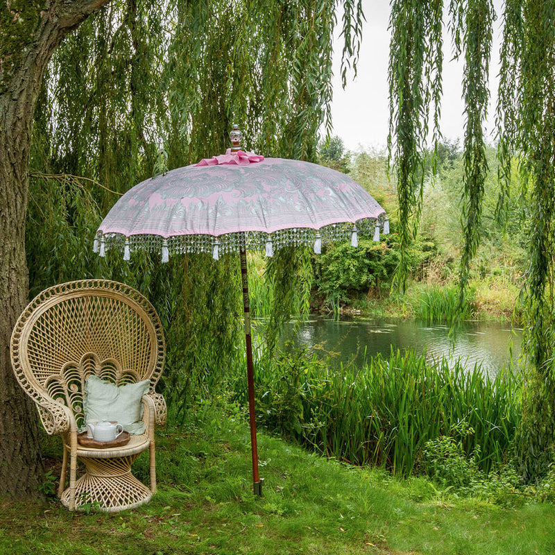 Stevie Round Bamboo Parasol  - In stock