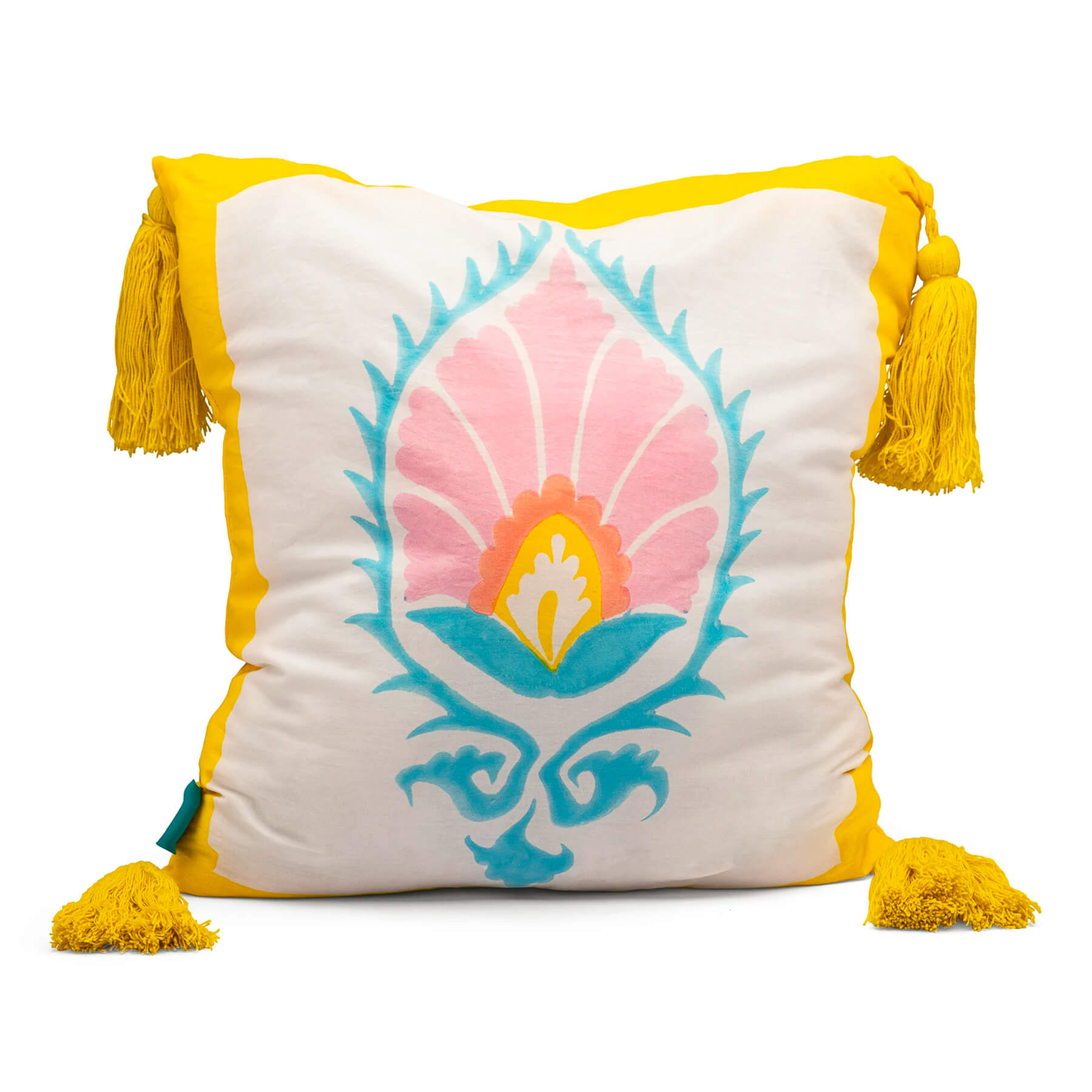 Yellow Suzani Cushion